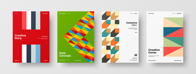 Abstract brochure cover vector design. Corporate identity geometric illustration template.