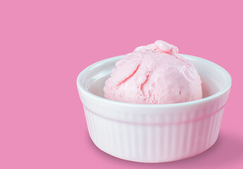Icecream putting on pink background