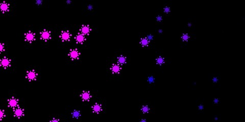 Dark purple vector pattern with coronavirus elements.