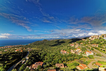 Fototapeta na wymiar Monticello in Balagne, wide shot Corsica