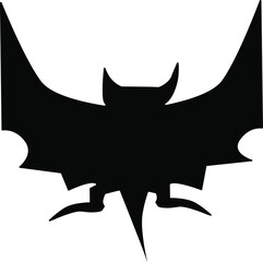 bat silhouette on isolated background, vector graphics on a white background