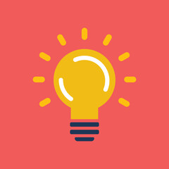 Fototapeta premium Light bulb icon. Electric lamp illustration, symbol of idea, innovation and solution.