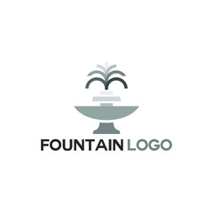 Water fountain Stone Garden decoration Logo design silhouette