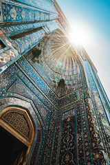 beautiful door with mosaics of Islamic design