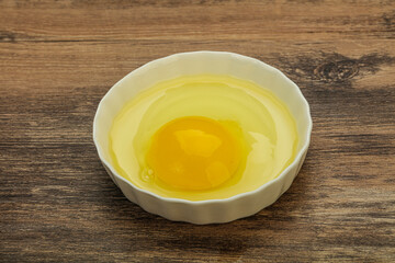 Raw Chicken egg in the bowl