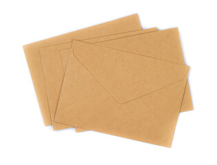 Brown Envelope paper document on white background .
