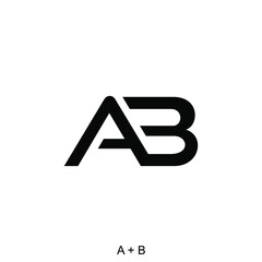 letter A and B concepts for initial name or company name. Typography design of AB. Logo design with initial letter concept.