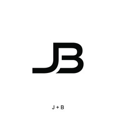 letter J and B concepts for initial name or company name. Typography design of JB. Logo design with initial letter concept.