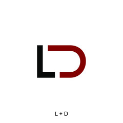 letter L and D concepts for initial name or company name. Typography design of LD. Logo design with initial letter concept.