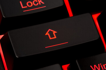 shift computer key close up
