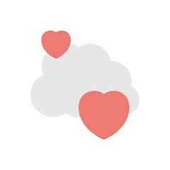 Cloud and heart icon illustration for creative logo design.