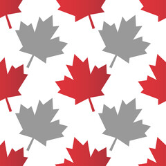 Seamless pattern background with Canadian maple leaf. Template for background, banner, card, poster. Vector EPS10 illustration.