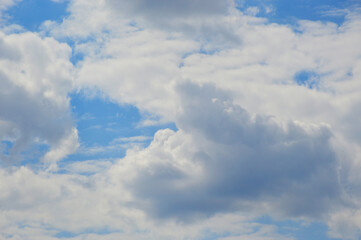 Fototapeta na wymiar white, fluffy clouds on a background of blue sky. beauty in nature