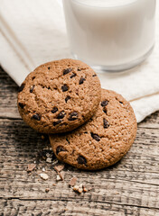 fresh healthy milk and cookies