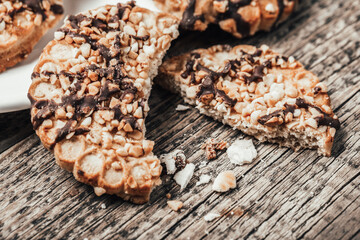 Sweet cookies on wood backgroung