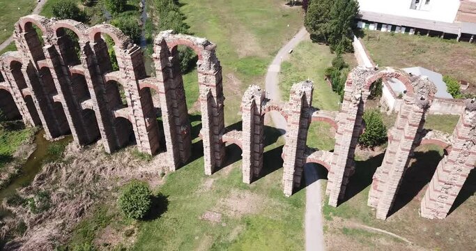 Famous landmark in Merida - Aqueduct of the Miracles, Spain
