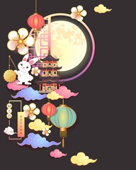 Happy Mid-Autumn Festival / Chinese festival / Vector illustration