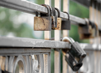 old iron padlock close up