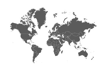 Fototapeta premium Map Continents High color dark 