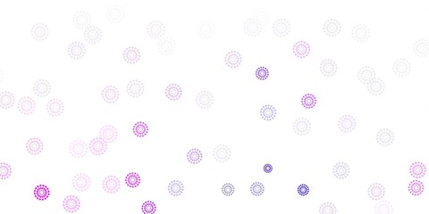Light purple, pink vector doodle texture with flowers.