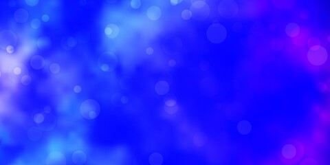 Dark Pink, Blue vector background with circles. Abstract decorative design in gradient style with bubbles. Design for posters, banners.