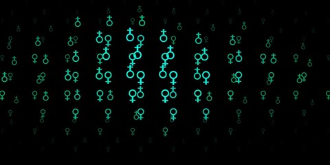 Dark Green vector backdrop with mystery symbols.