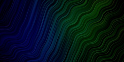 Light Blue, Green vector layout with curves. Colorful geometric sample with gradient curves.  Pattern for commercials, ads.