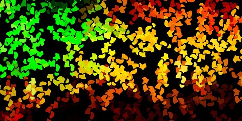 Dark green, yellow vector template with abstract forms.