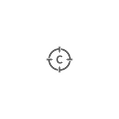 Modern circle shot minimalist   logo letter creative design