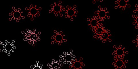 Dark red vector texture with disease symbols.