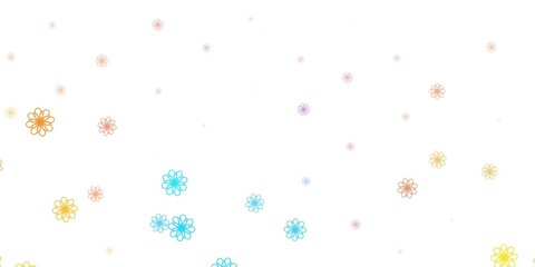 Light Blue, Yellow vector natural artwork with flowers.