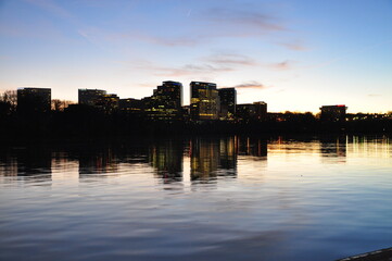 Washington, DC, dusk skyline