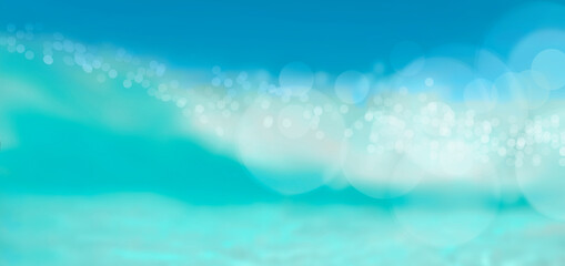 Obraz na płótnie Canvas Sea background panoramic. Blurry texture sea bokeh. 