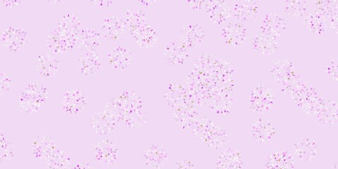 Light pink, green vector doodle texture with flowers.
