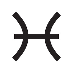 Pisces. Zodiac sign. Astrological calendar. Zodiacal black and white vector horoscope. Line symbol