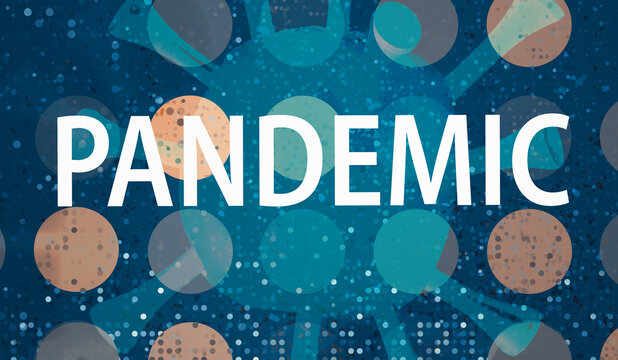 Pandemic theme with abstract dots and virus background