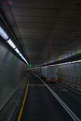 Inside Lincoln Tunnel in New York