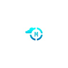 Circle M  logo letter design concept in gradient colors