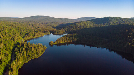 Mont Tremblant national park, Quebec, Canada, in summer, aerial view