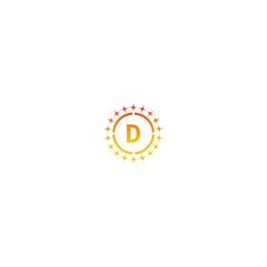 Circle D  logo letter design concept in gradient colors