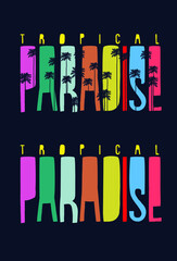 cute, tropical, palm, paradise, slogan