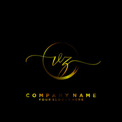 VZ Initial handwriting logo vector	
