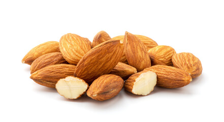 Almonds isolated on white background