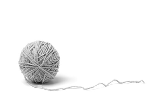 ball of yarn on white background