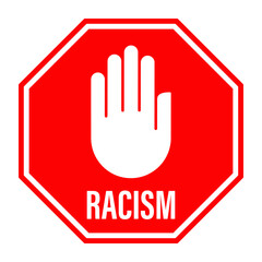 Obraz premium anti racism vector banner. black lives matter. stop racist. racial diversity race concept. together against racial discrimination, inequality. people equality. cant breath idea. on white background