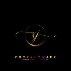 XJ Initial handwriting logo vector	
