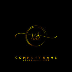 XS Initial handwriting logo vector	
