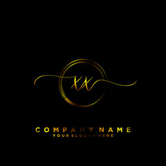 XX Initial handwriting logo vector	
