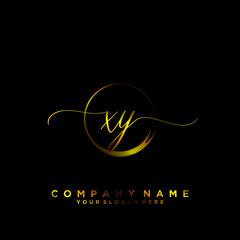 XY Initial handwriting logo vector	
