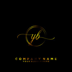 YB Initial handwriting logo vector	
